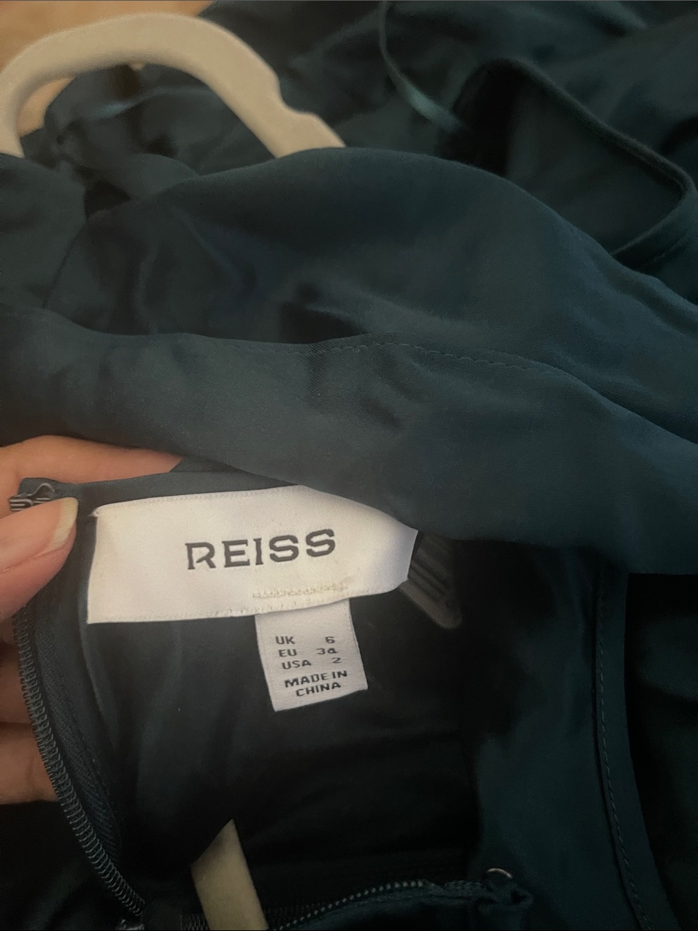 Reiss Teal Green Sleeveless Maxi Dress with Draped Back Panel - Picture 6 of 12